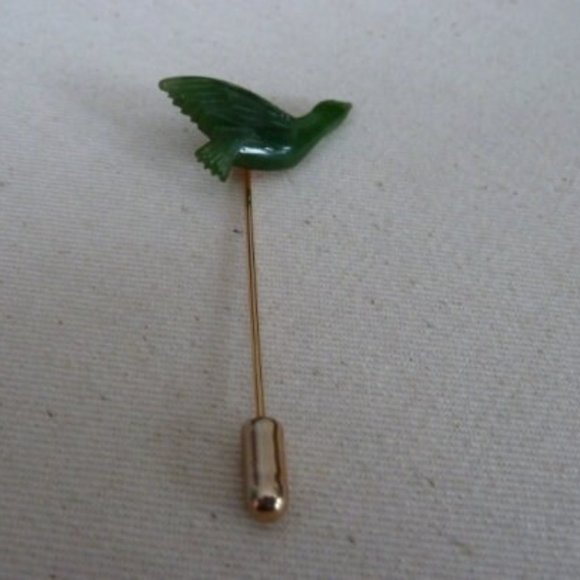 10k Jade Barnache  Brooch - Picture 1 of 2